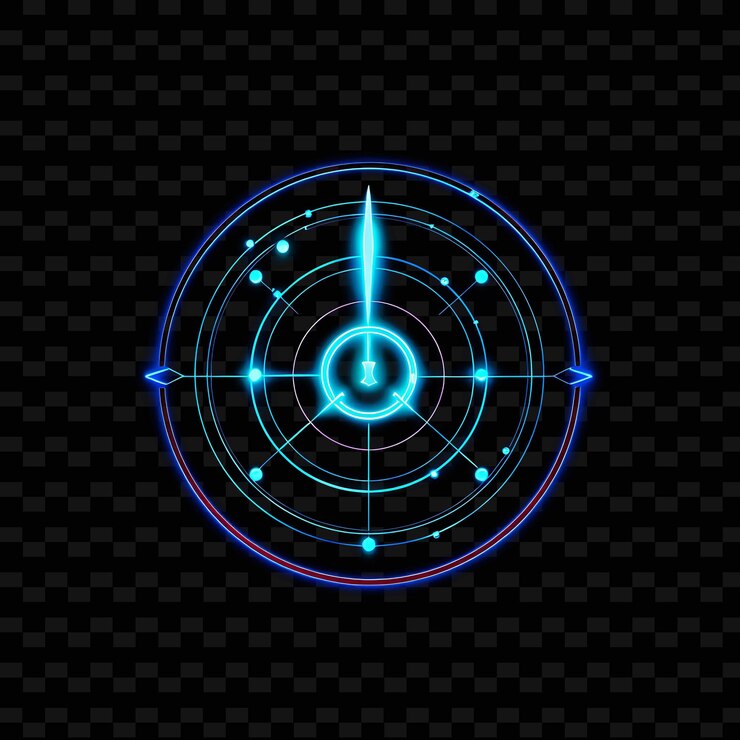 PSD neon lines gps navigation high tech blue circular neon lines map pin de y2k shapes psd gradients