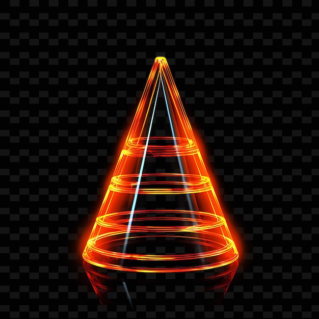 PSD neon lines traffic cone safety orange striped neon lines construction y2k shapes psd gradients