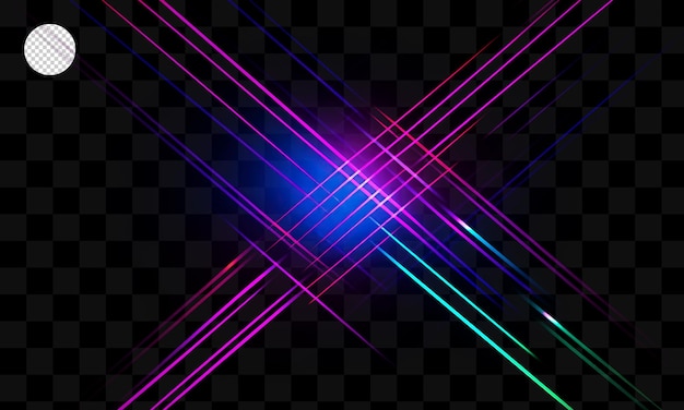 PSD linee al neon su uno sfondo trasparente raggi di luce raggi di luce raggi di luce