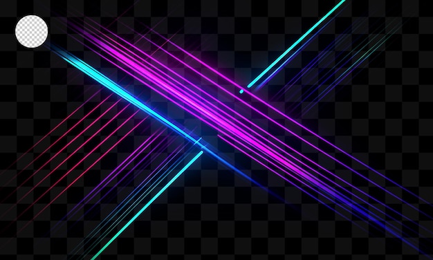 Linee al neon su uno sfondo trasparente