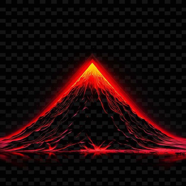 Linee di neon vulcano lava rosso eruzione linee di neon lava zigzag neon line s y2k forme gradienti psd