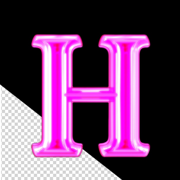 PSD neon paarse letter h