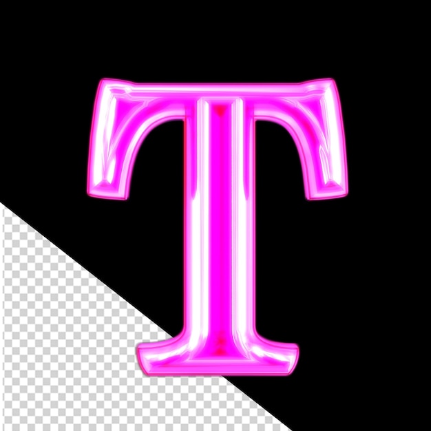 PSD neon paarse letter t