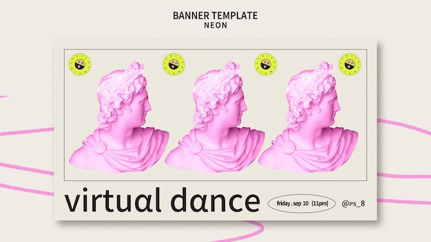 PSD ネオンパーティーバナーテンプレート