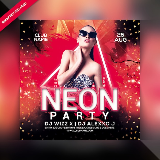 Neon party flyer