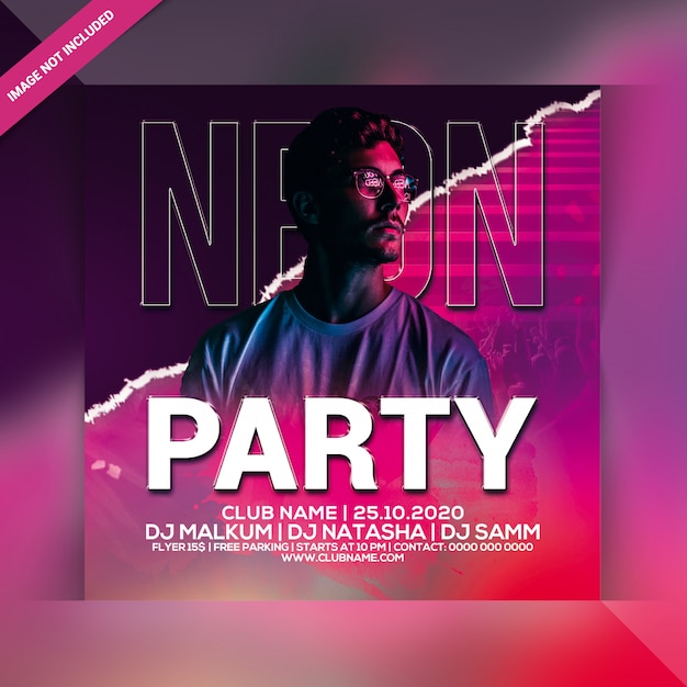 Neon party flyer