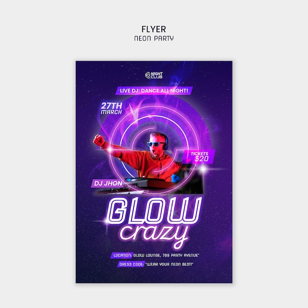 Neon party template