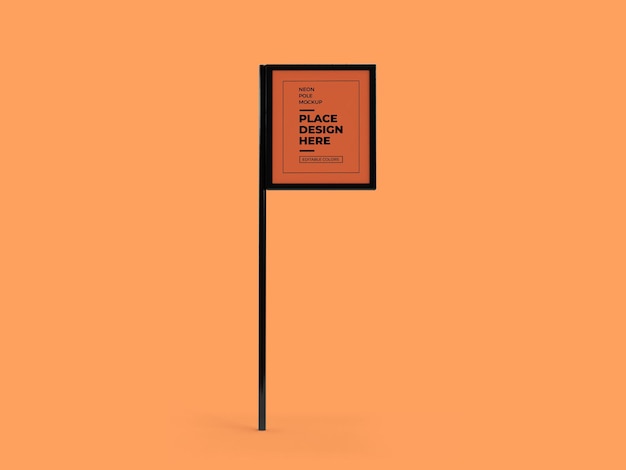 Neon pole sign mockup design isolato