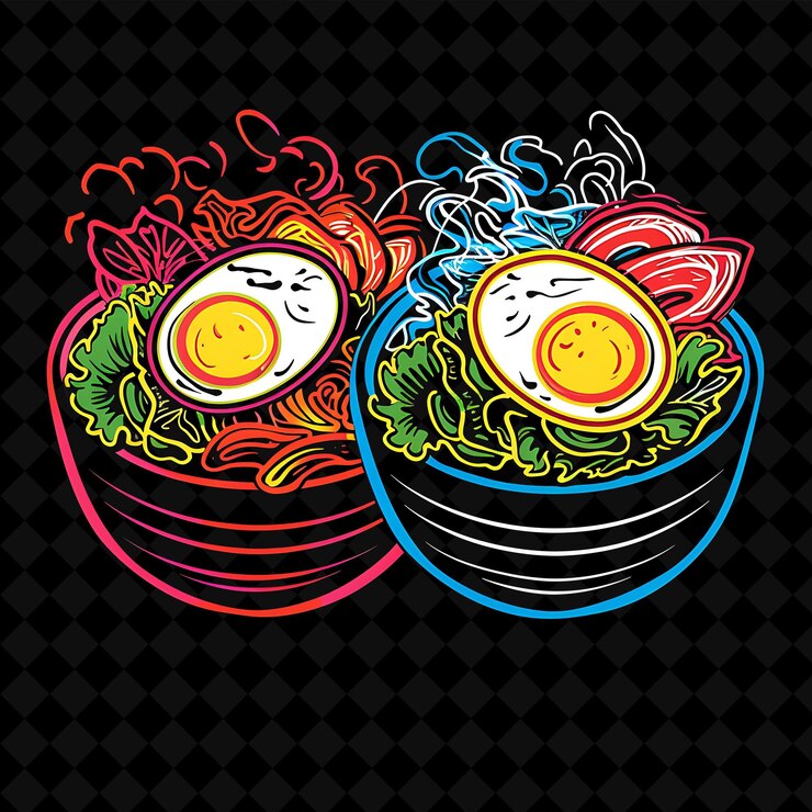 PSD 新光波普藝術圖案 bibimbap 碗在鮮的彩色我 png 新光食品裝飾 y2k 收藏