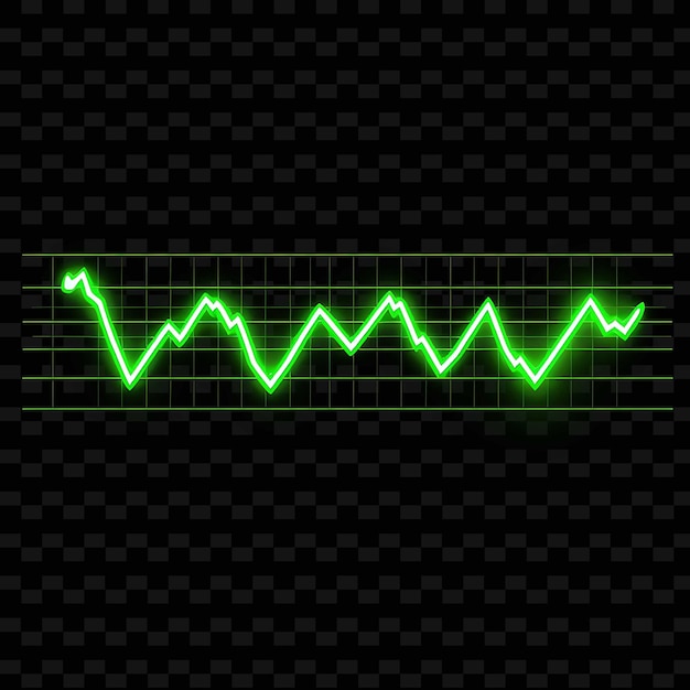 Neon Pulse Borderline Design Neon Lines Style Heartbeat Desi Shape Y2k Neon Light Art Kolekcje