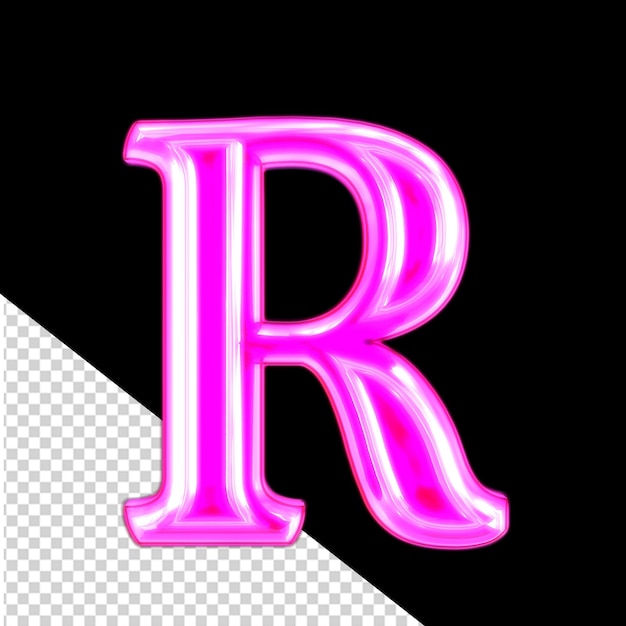 Неоновая фиолетовая буква r
