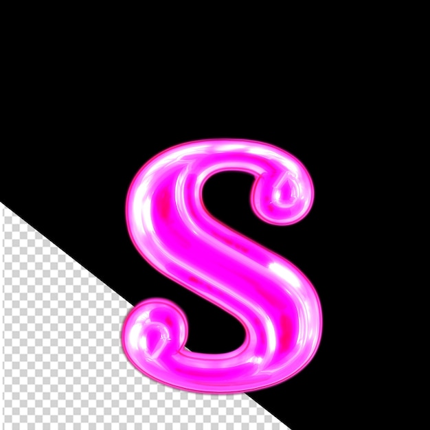 Neon purple character letter s