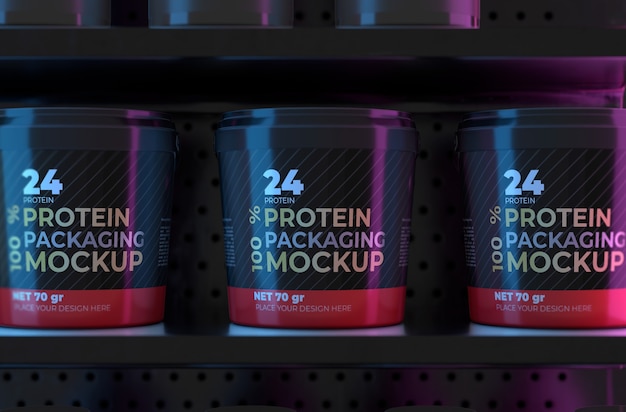 PSD neon sign showing protein product mockup