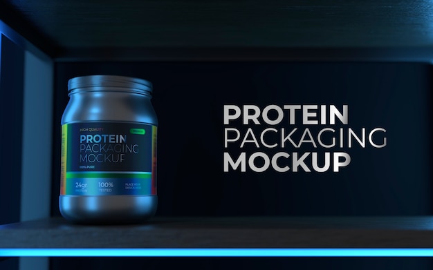 PSD neon sign showing protein product mockup