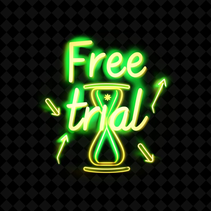 PSD a neon sign that says free lead