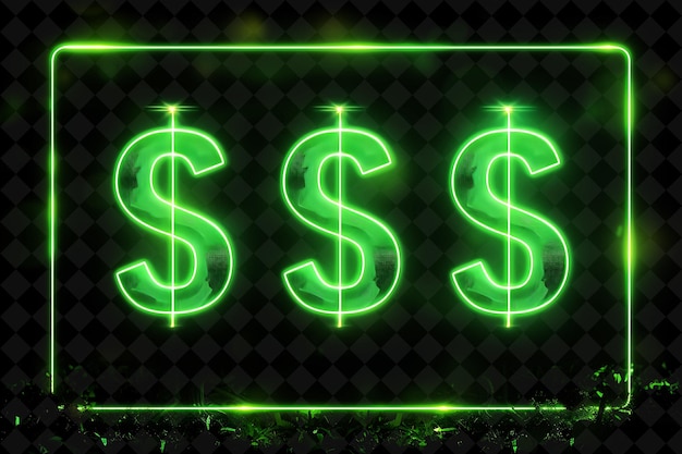 PSD a neon sign with a dollar sign on it