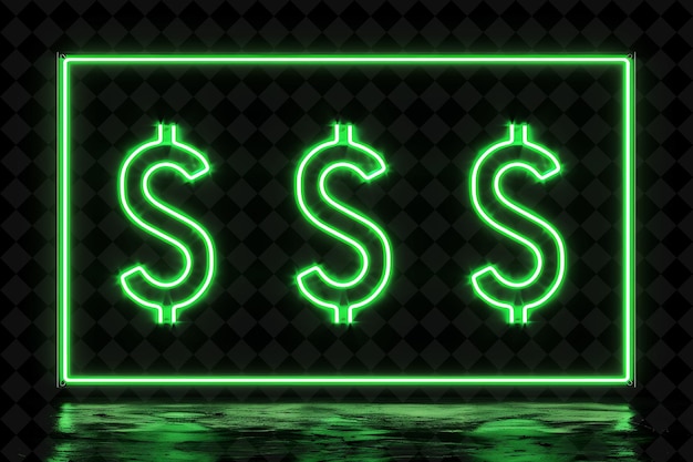 PSD a neon sign with the word dollar on it