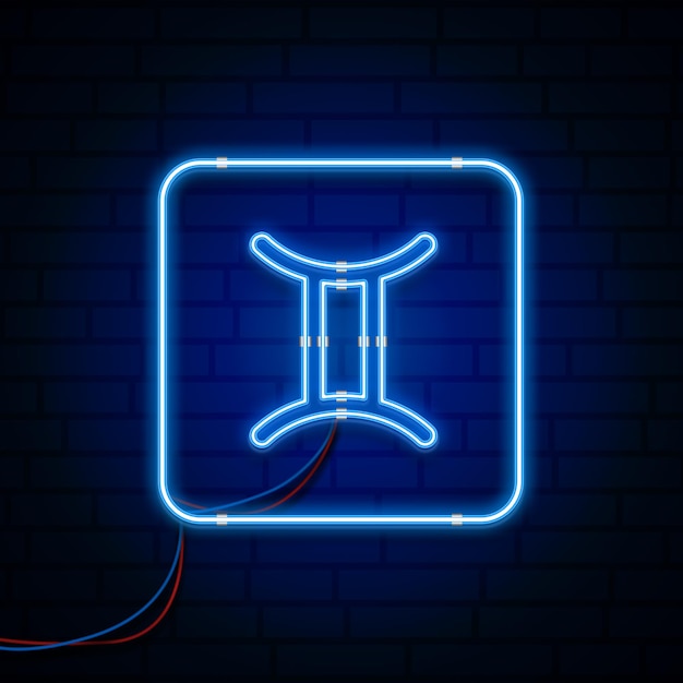 PSD neon sign zodiac symbols