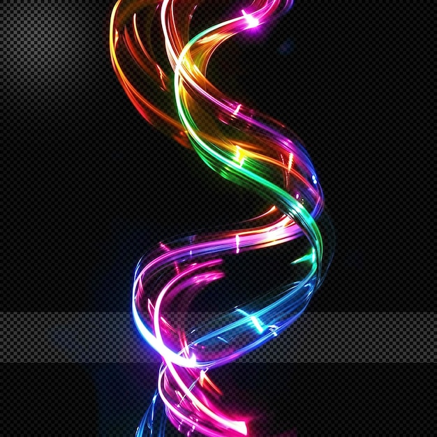 Neon smoke particles light effect transparent background