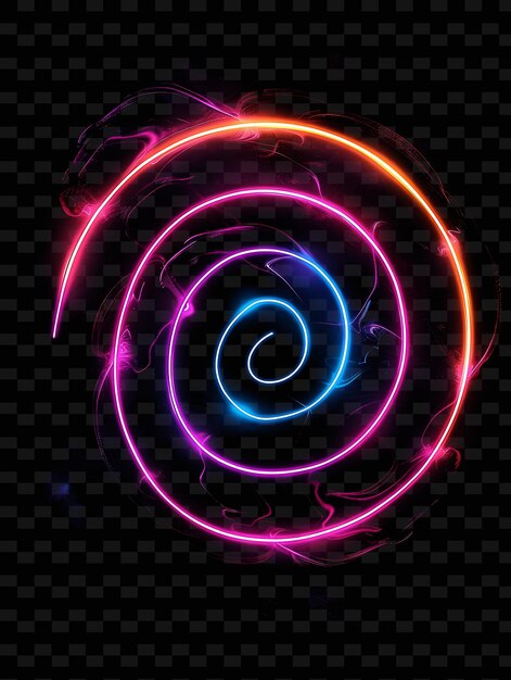 PSD neon spiral signboard met een spiraalvormig bord neon frame y2k shape creatief signboard decor