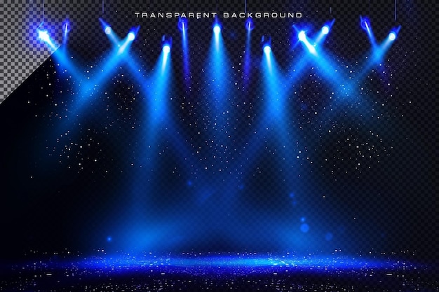 PSD neon stage lighting on transparent background