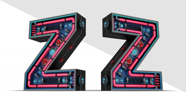 Neon teken in letter z-vorm