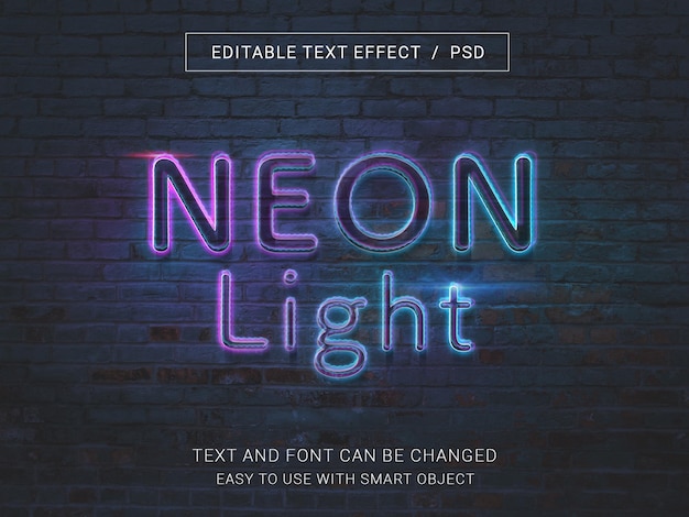 Neon tekst effect mockup