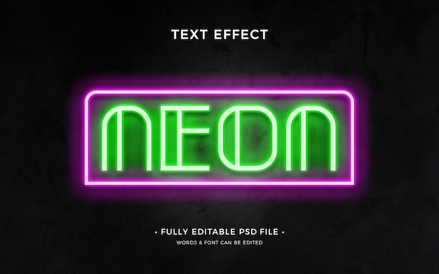 PSD neon tekst effect