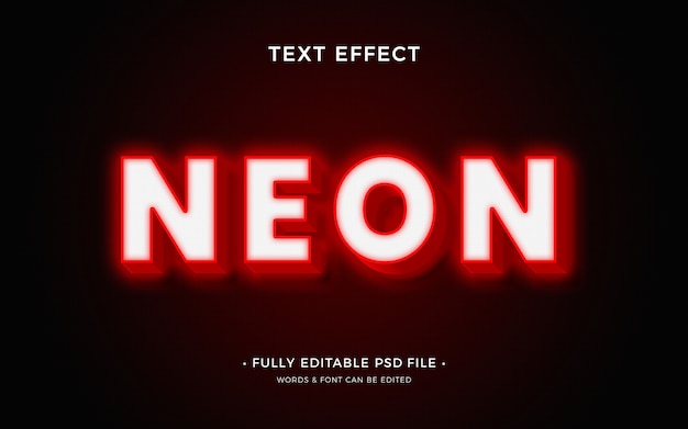 Neon text effect design