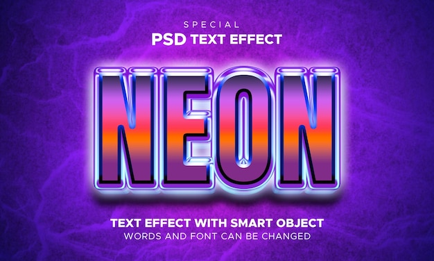 Effetto testo neon oggetto intelligente modificabile