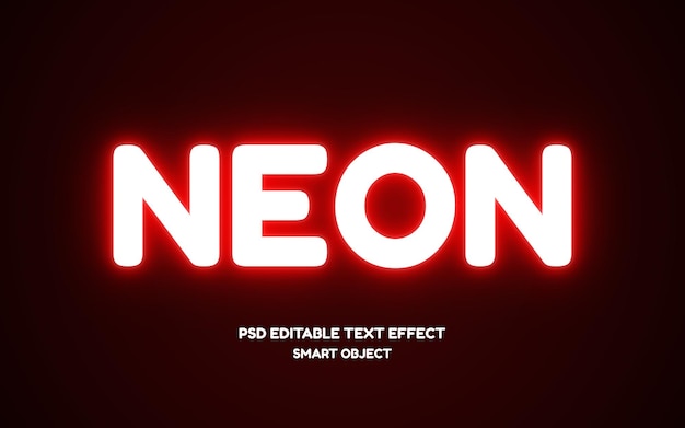 neon text effect mockup