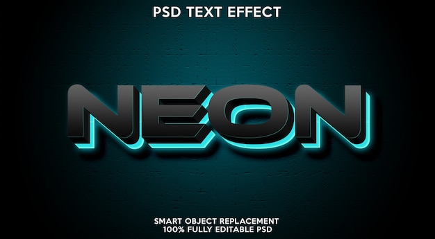 PSD modello di effetto testo al neon