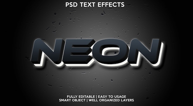 Neon text effect template