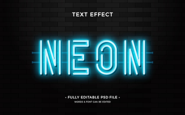 PSD neon text effect