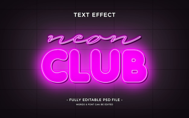 PSD neon text effect