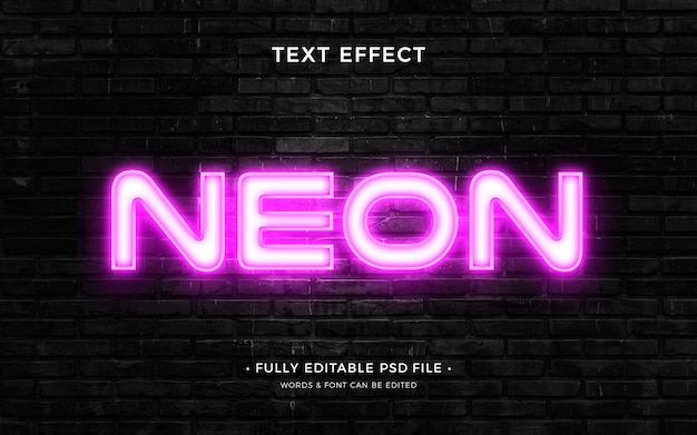 PSD neon text effect