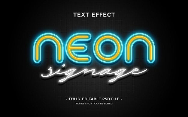 PSD neon text effect