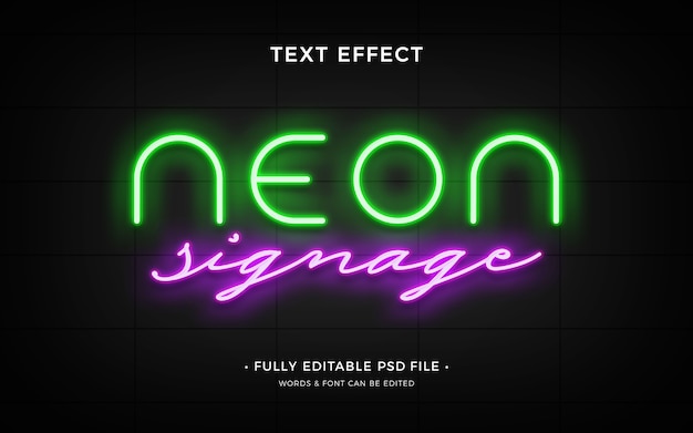 PSD neon text effect