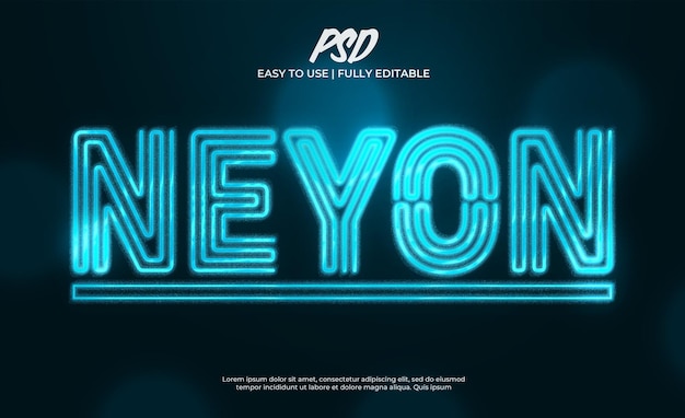 PSD neon text effect