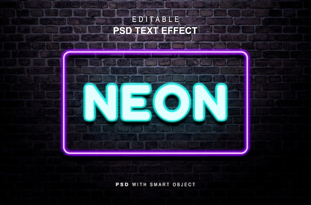 PSD neon text effect