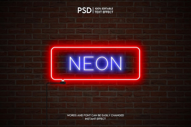 PSD neon text effect