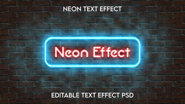 PSD neon text effect