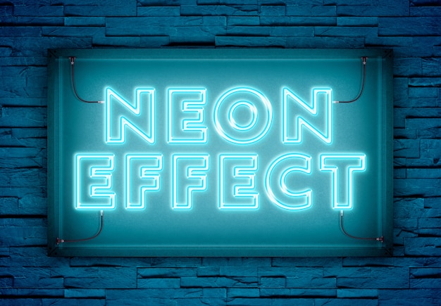 Neon text in a shop sign Mockup