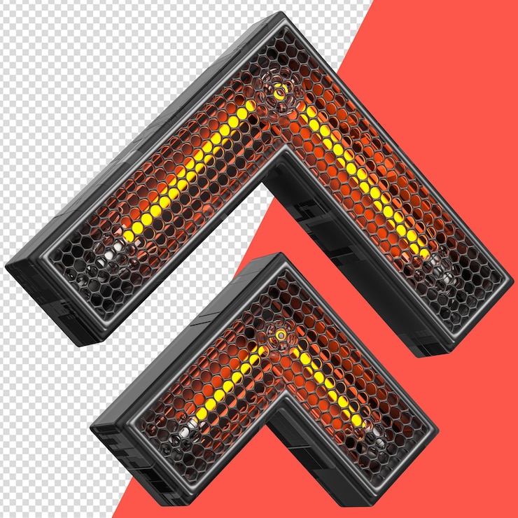 PSD neon triangle 3d grads element for composition