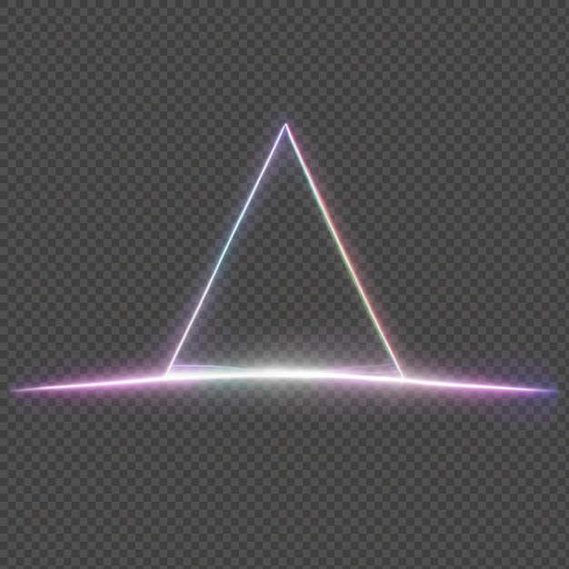 Neon Trójkąt Światło Ramka izolowane przezroczyste tło PNG
