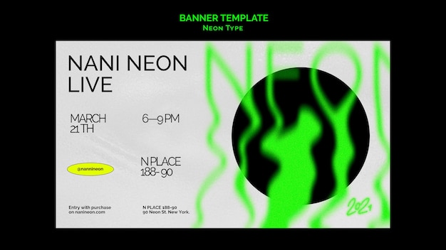 PSD neon type landing page template