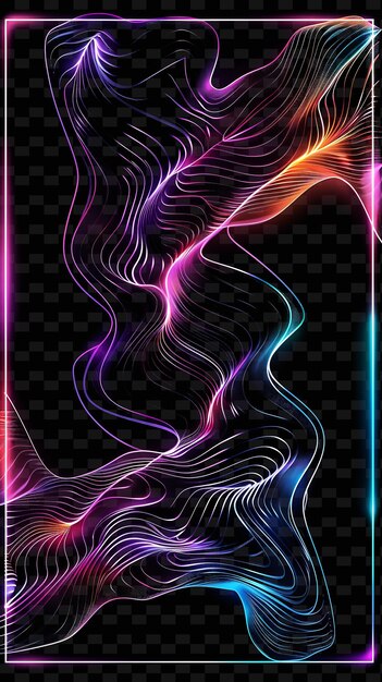 PSD neon wave un cartello con proiezioni olografiche organizzato y2k shape creative signboard decor