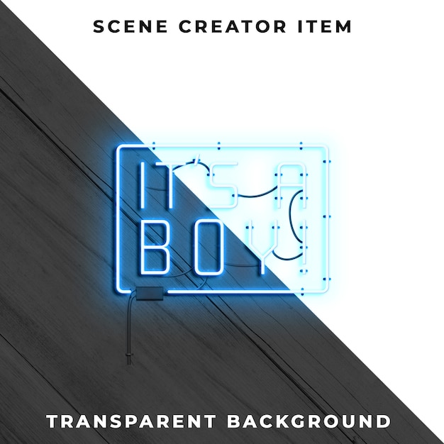 Neonbokstäver transparent PSD