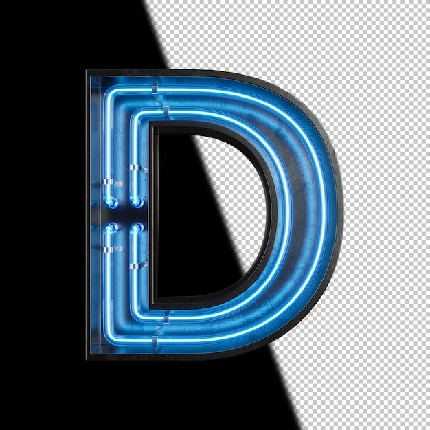 Neonlicht Letter D