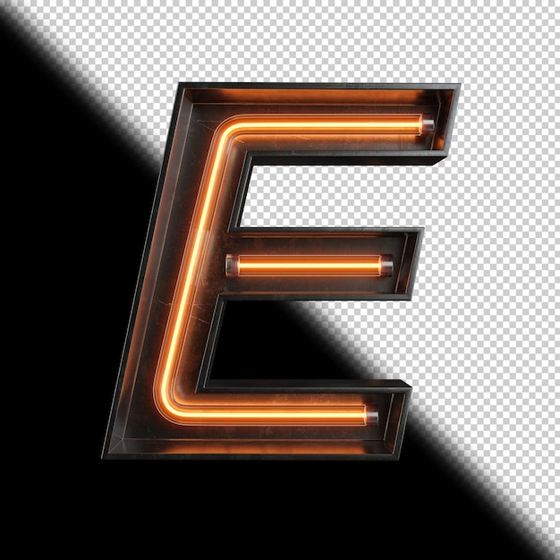 PSD neonlicht letter e.